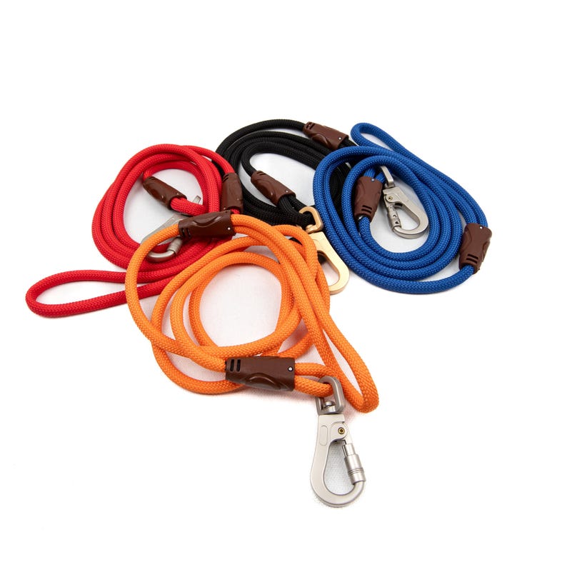 Braided Rope Dog Leash: Strong, Eco-Friendly, Gold/Silver Clip