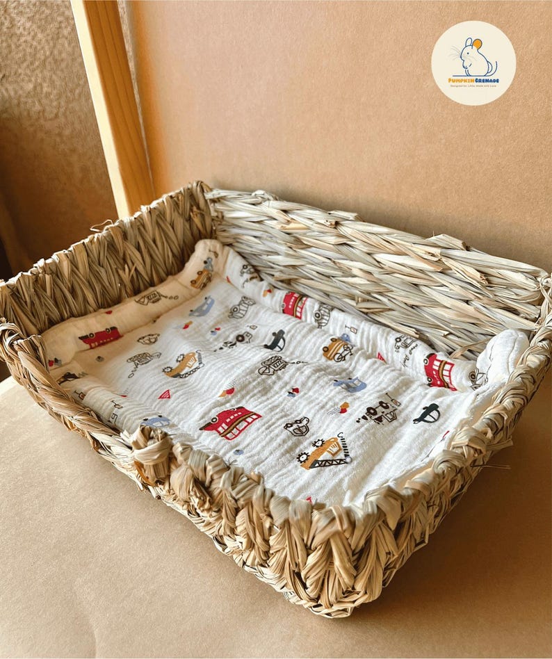 Soft Zone Pad (Small) - Handmade Machine Washable and Absorbent Fleece Bedding For Chinchilla, Guinea Pig, Ferret, and Rabbit