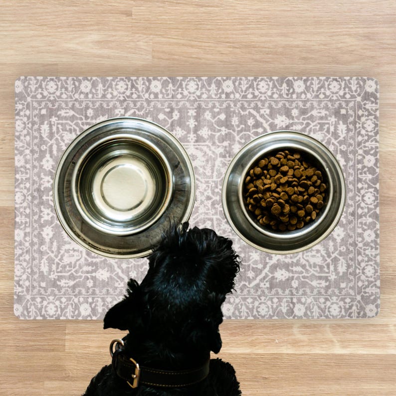Pet Feeding Mat Vintage Rug Style | Antique Style Cat Food Mat, Dog Bowl Mat, Dog Mat, Pet Supplies, Dog Accessories, Pet Gift