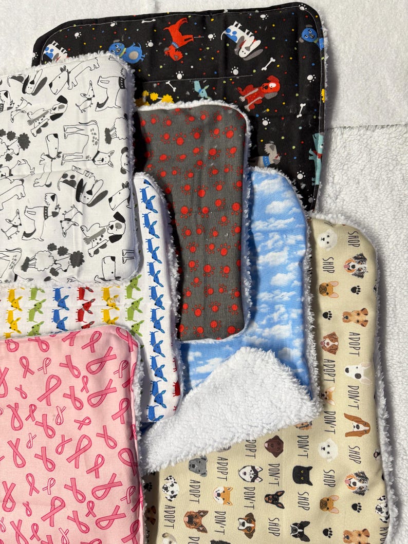 Handmade self-warming reversible sherpa pet bed or mat (10x13 Small)