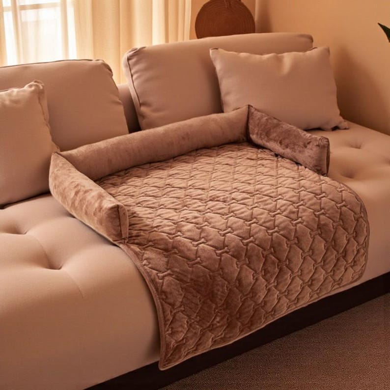 Plush Pet Bed Sofa Cover: Washable Non-Slip Couch Protector