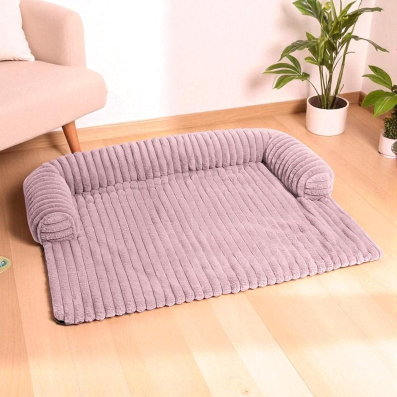 Soft Corduroy Pet Bed Sofa Cover: Washable Non-Slip Couch Protector