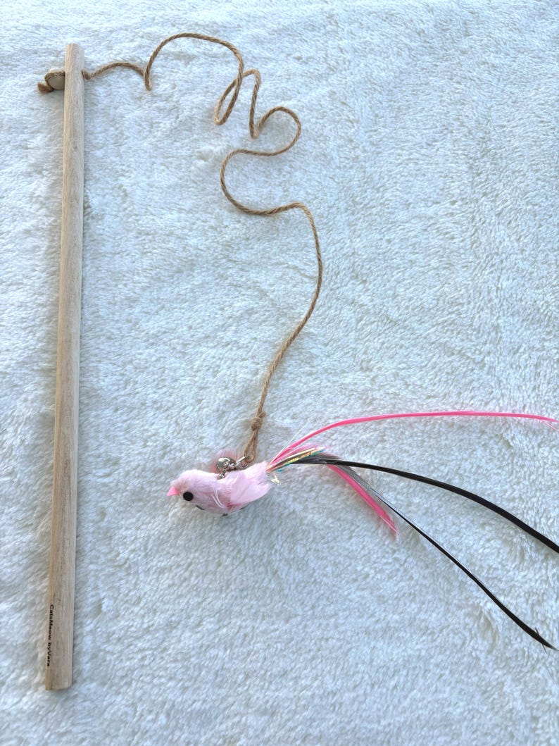 Feathered Bird Cat Toy, Interactive Cat Toy
