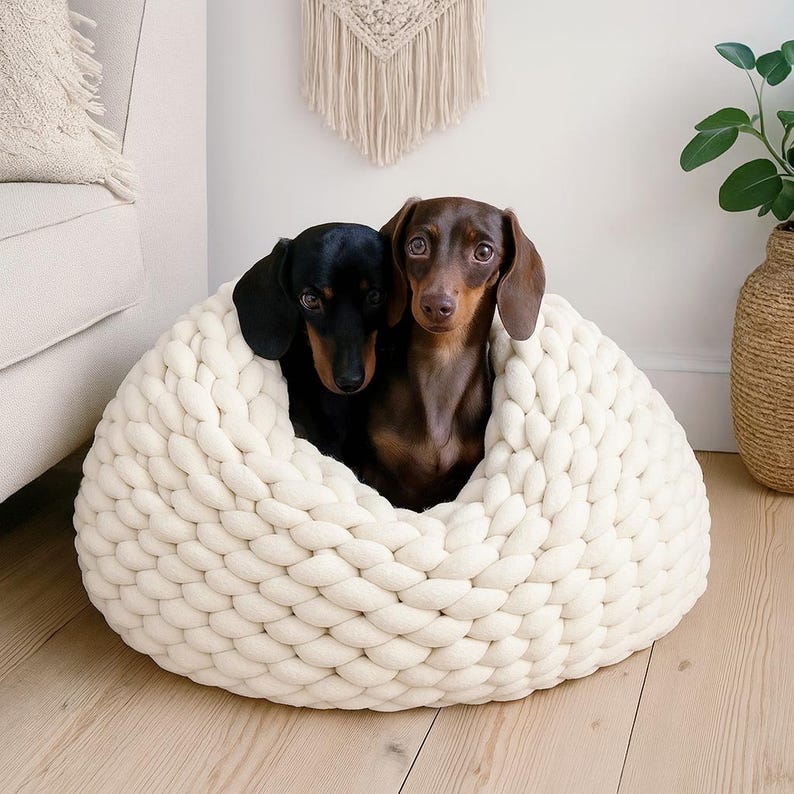 Dog cave | Cat cave "Emma" | Cat basket | Dog basket | Cat bed | Dog basket | Cat basket | Made of organic cotton | Knitted cave |