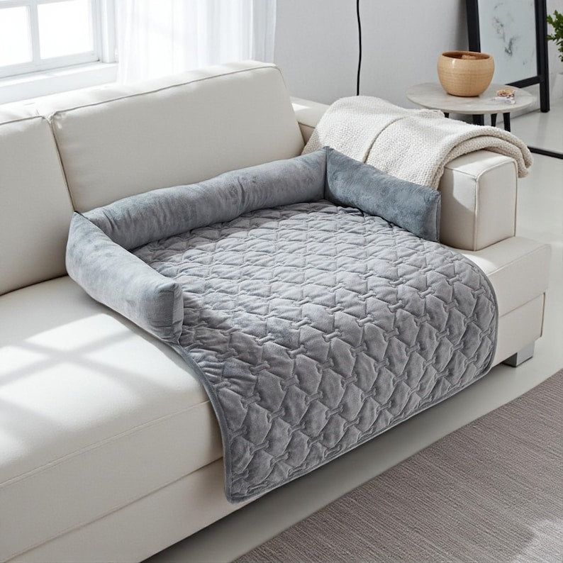 Plush Pet Bed Sofa Cover: Washable Non-Slip Couch Protector