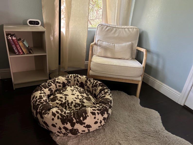 Organic Cotton Canvas Dog Bed: Removable Cover, Natural Fill - Made in USA