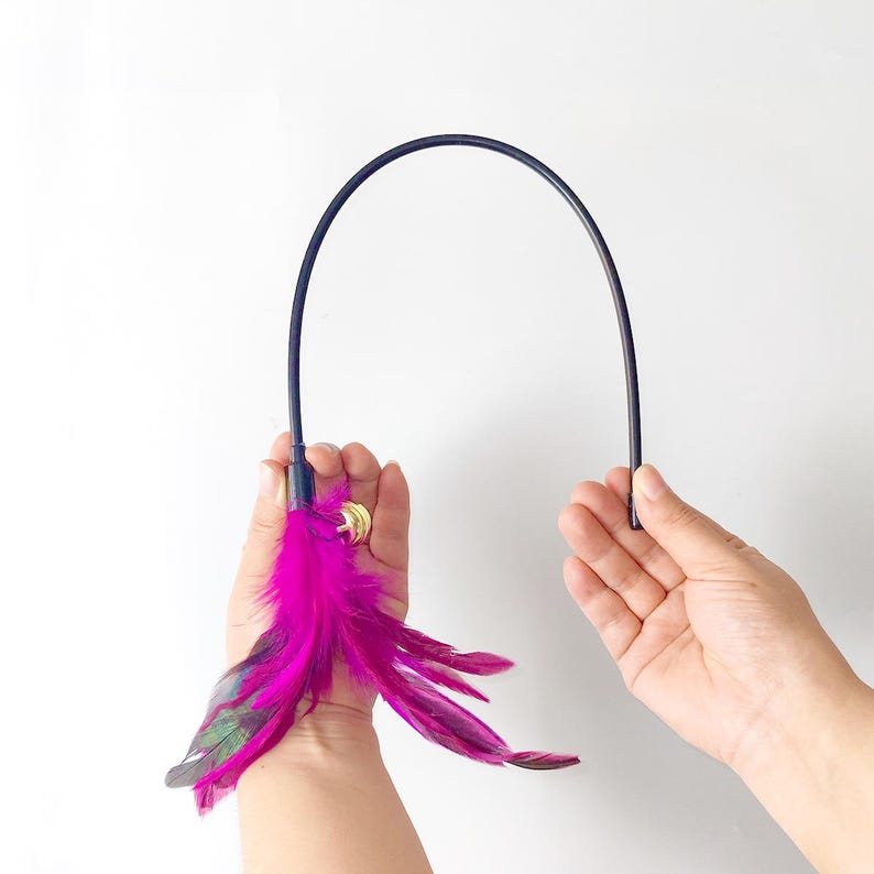 Vibrant Feather with Big Bell Kitten & Cat Teaser Wand – Long Lightweight Handle for Indoor Cat Interactive Play