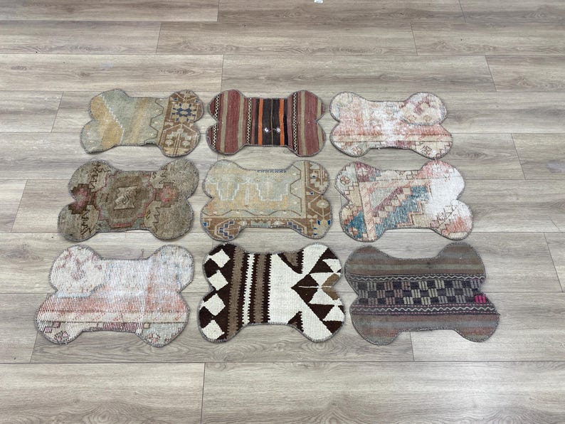 Dog Food Mat, Handmade Kilim Pet Rug, Sustainable Small Wool Carpets, Dog Moms Gift