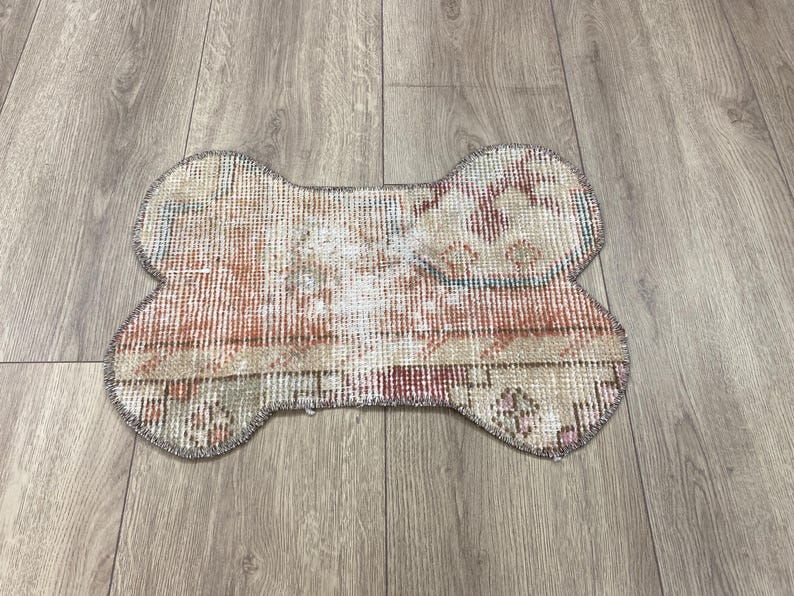 Dog Food Mat, Handmade Kilim Pet Rug, Sustainable Small Wool Carpets, Dog Moms Gift