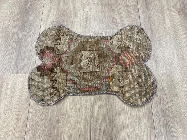 Dog Food Mat, Handmade Kilim Pet Rug, Sustainable Small Wool Carpets, Dog Moms Gift