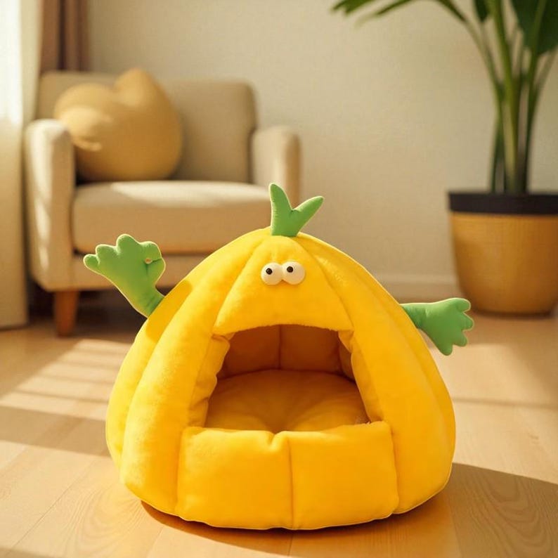 Monster Pet Cave – Plush Cat Bed & Small Dog House