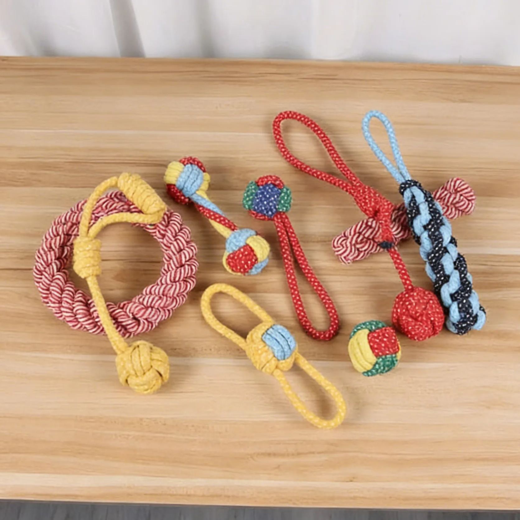 Natural Rope Dog Toys: Puppy Chew & Tug of War - 9 Pack