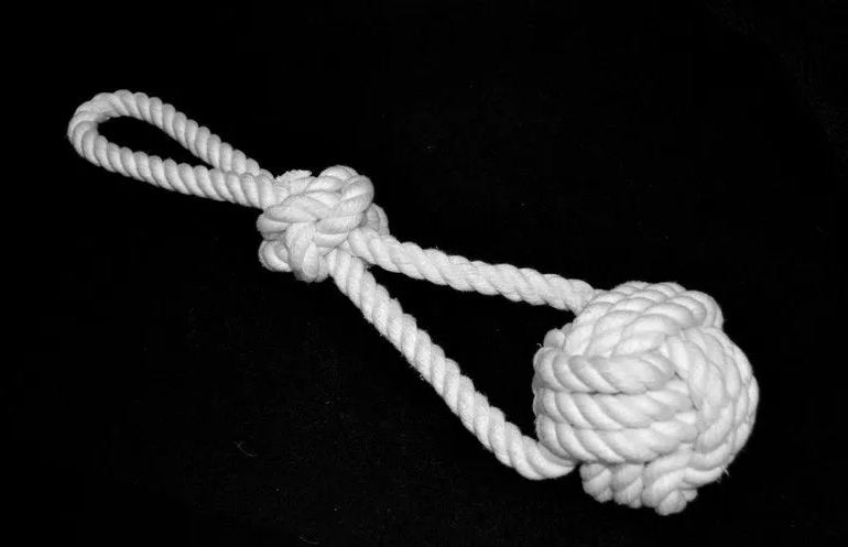 Large // Rope Ball Pull - All Natural Cotton Rope Dog Toy - Monkey's Fist Knot