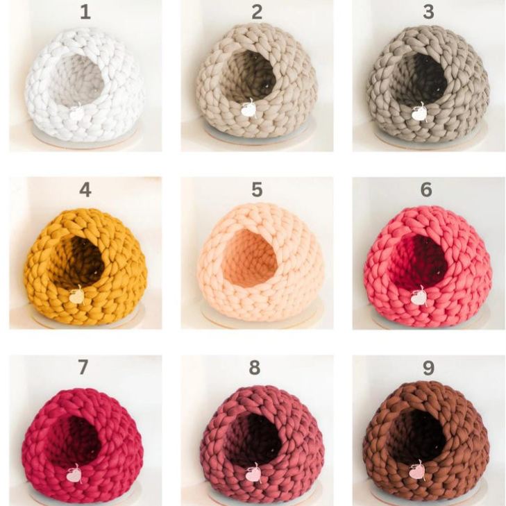 Dog cave | Cat cave "Emma" | Cat basket | Dog basket | Cat bed | Dog basket | Cat basket | Made of organic cotton | Knitted cave |