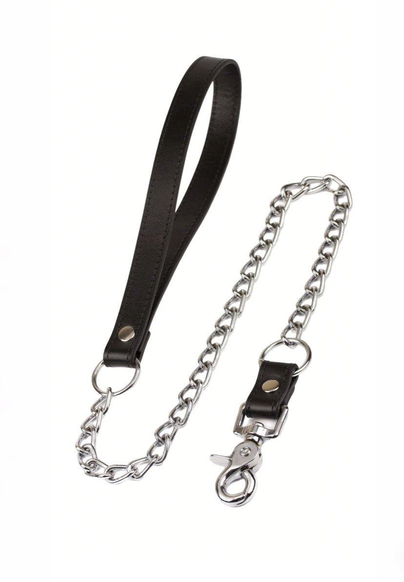 Leather Chain Dog Leash Nickel Free Hardware