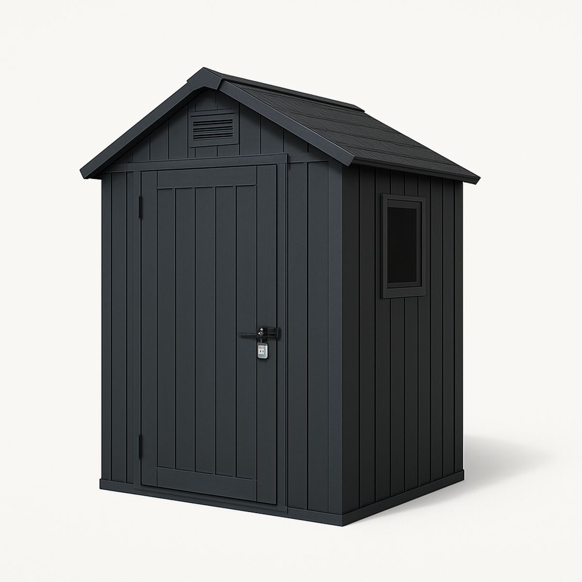 Outdoor Resin Storage Shed Black 190cm x 130cm