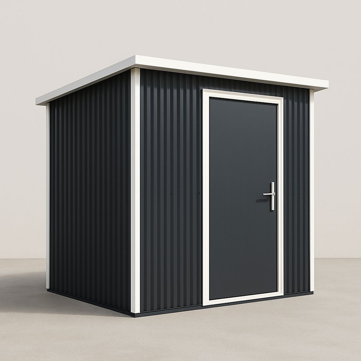 Outdoor Steel Storage Shed Flat Roof Galvanised 183cm x 152cm x 195cm