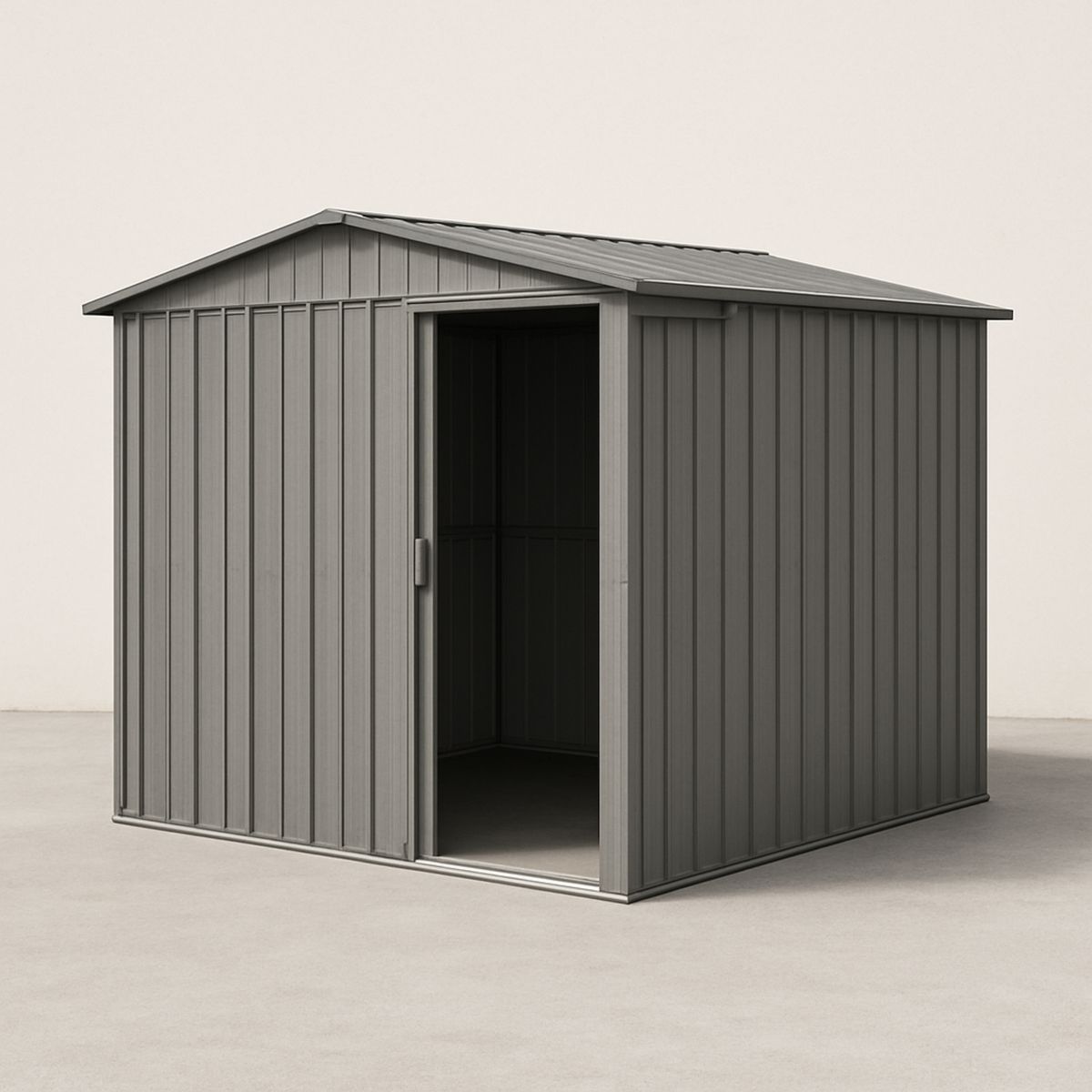 Outdoor Galvanised Steel Storage Shed Grey 195cm x 119cm x 181cm