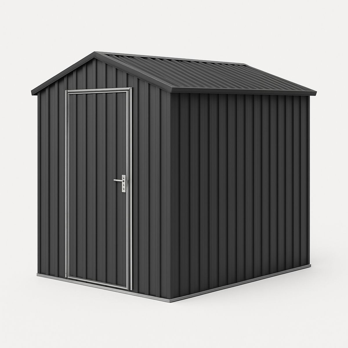 Galvanised Steel Garden Shed with Gable Roof 2.55m x 1.82m Grey
