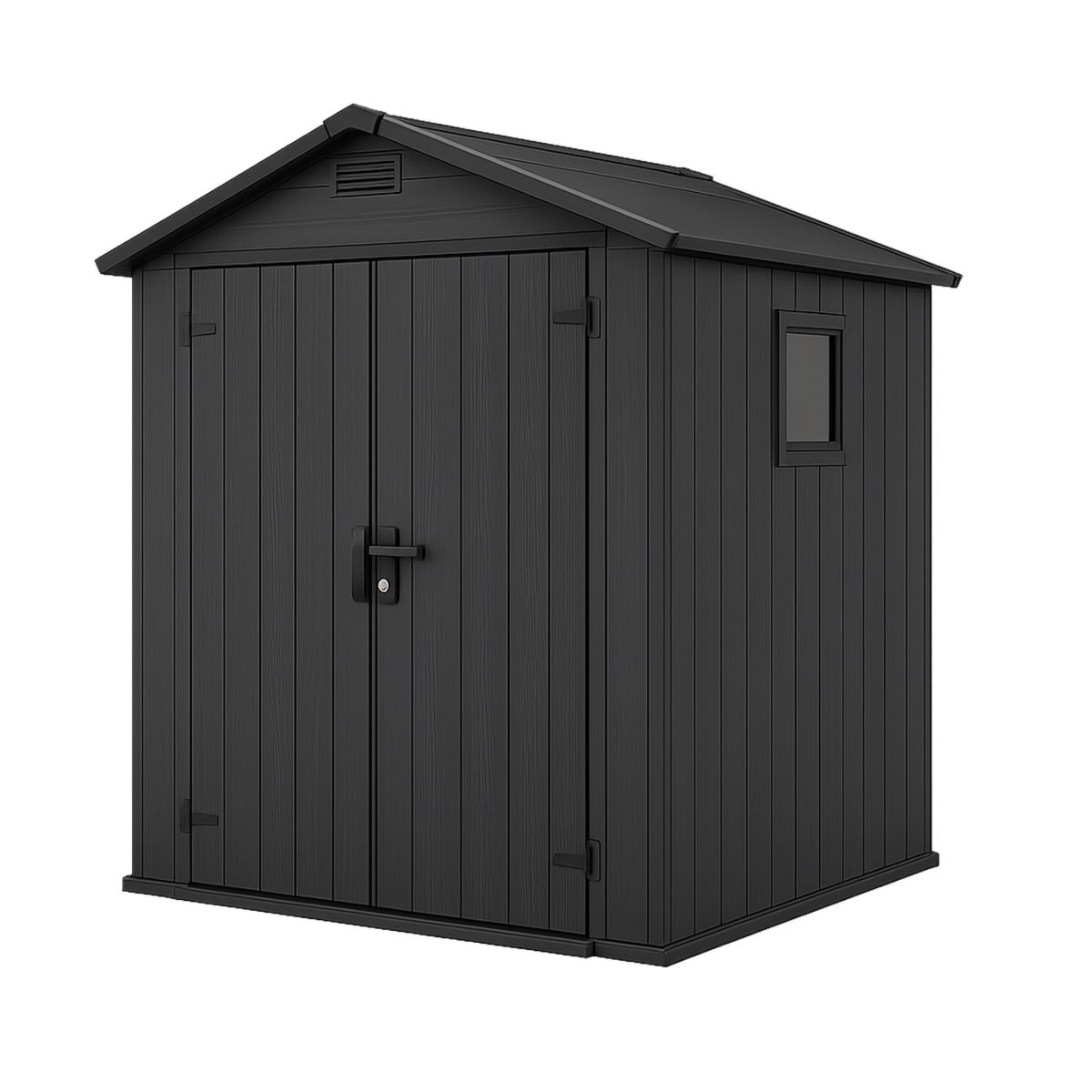 Black Outdoor Storage Shed Resin Panel 185cm x 152cm x 226cm
