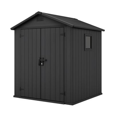 Black Outdoor Storage Shed Resin Panel 185cm x 152cm x 226cm
