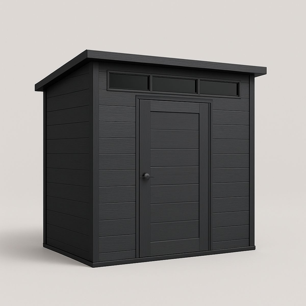 Outdoor Storage Shed Resin Compact Design Black 183cm Height