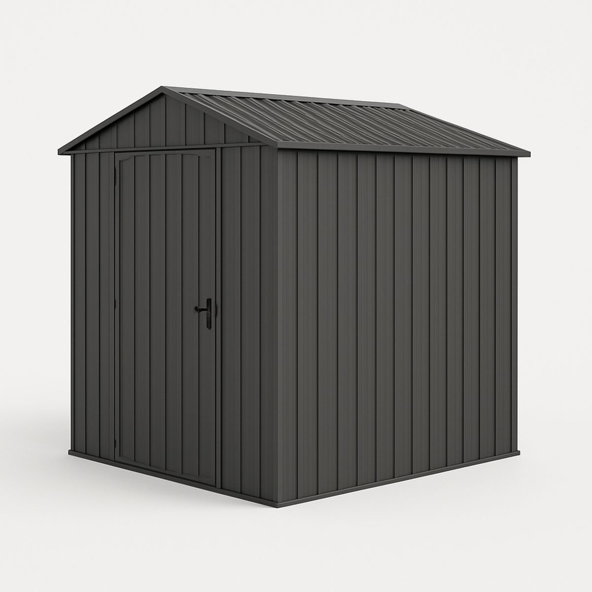 Metal Garden Storage Shed with Gable Roof Dark Grey 195cm x 130cm x 190cm