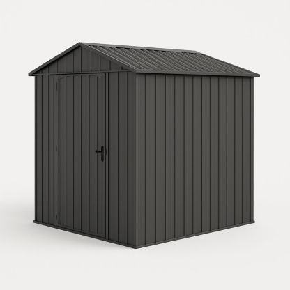 Metal Garden Storage Shed with Gable Roof Dark Grey 195cm x 130cm x 190cm