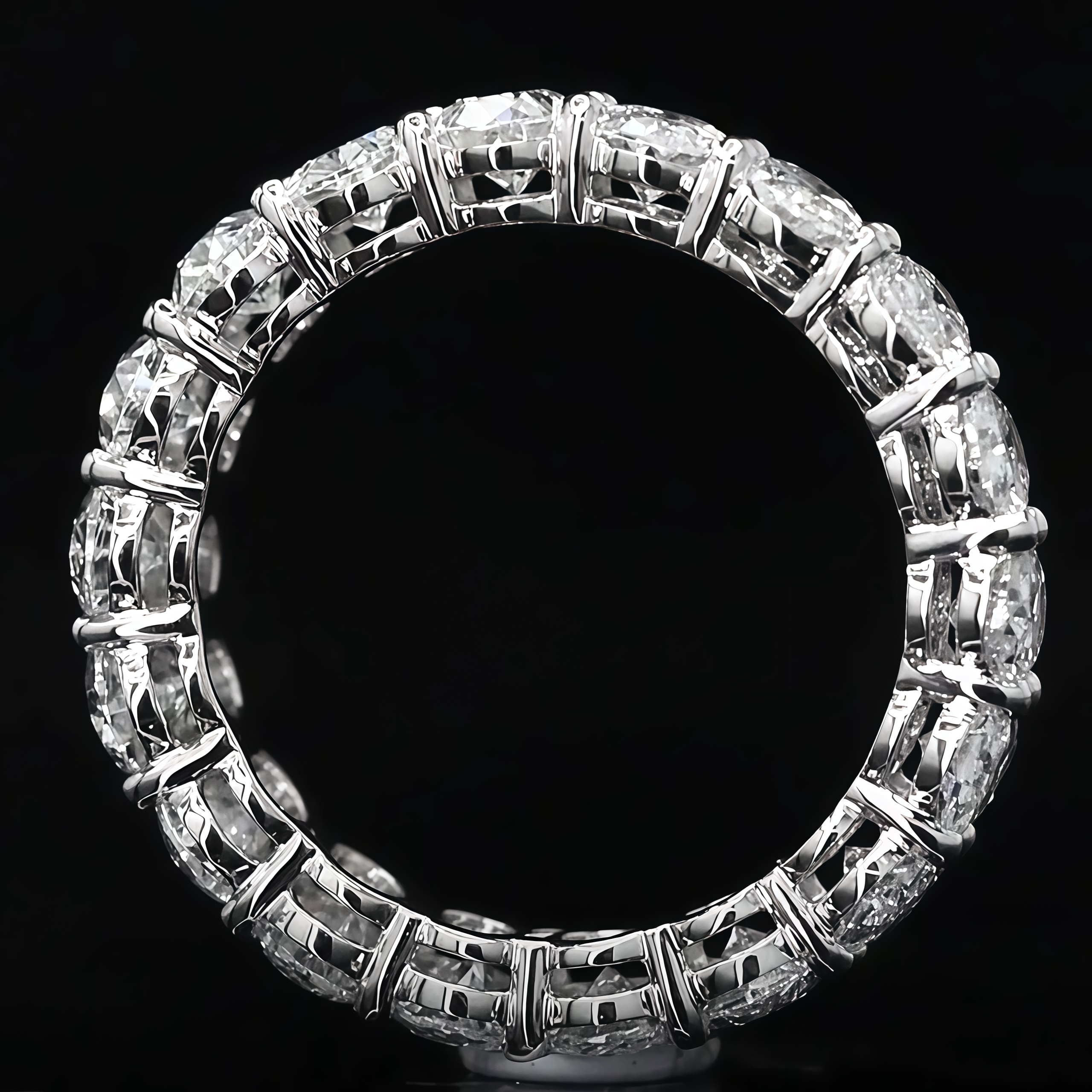 4.75 CTW each Oval Cut Lab Grown Diamond Wedding Full Eternity Band