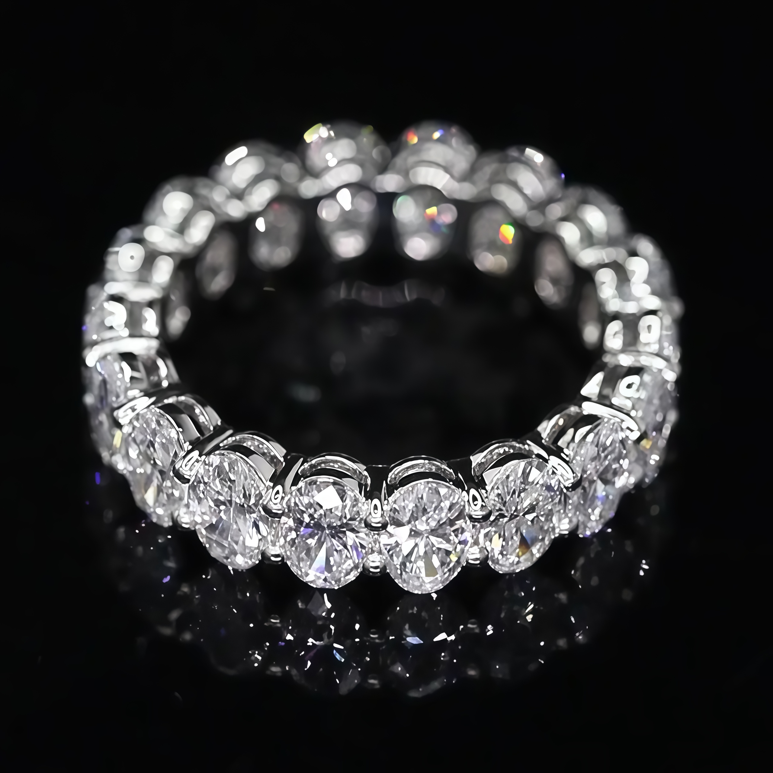 4.75 CTW each Oval Cut Lab Grown Diamond Wedding Full Eternity Band
