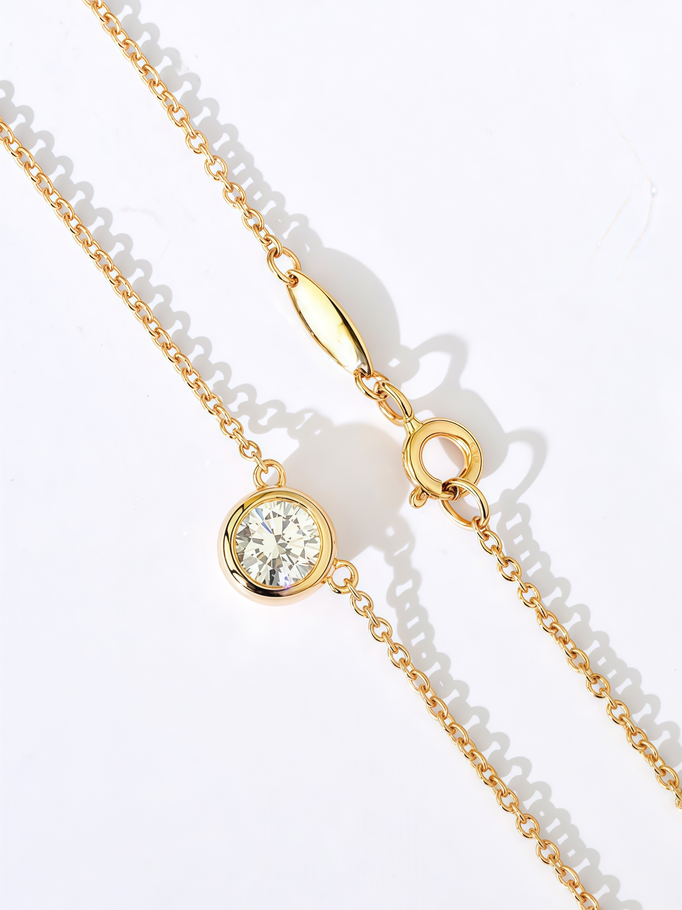 0.3CT Solitaire Lab Diamond Bridesmaid Necklace 18K Gold