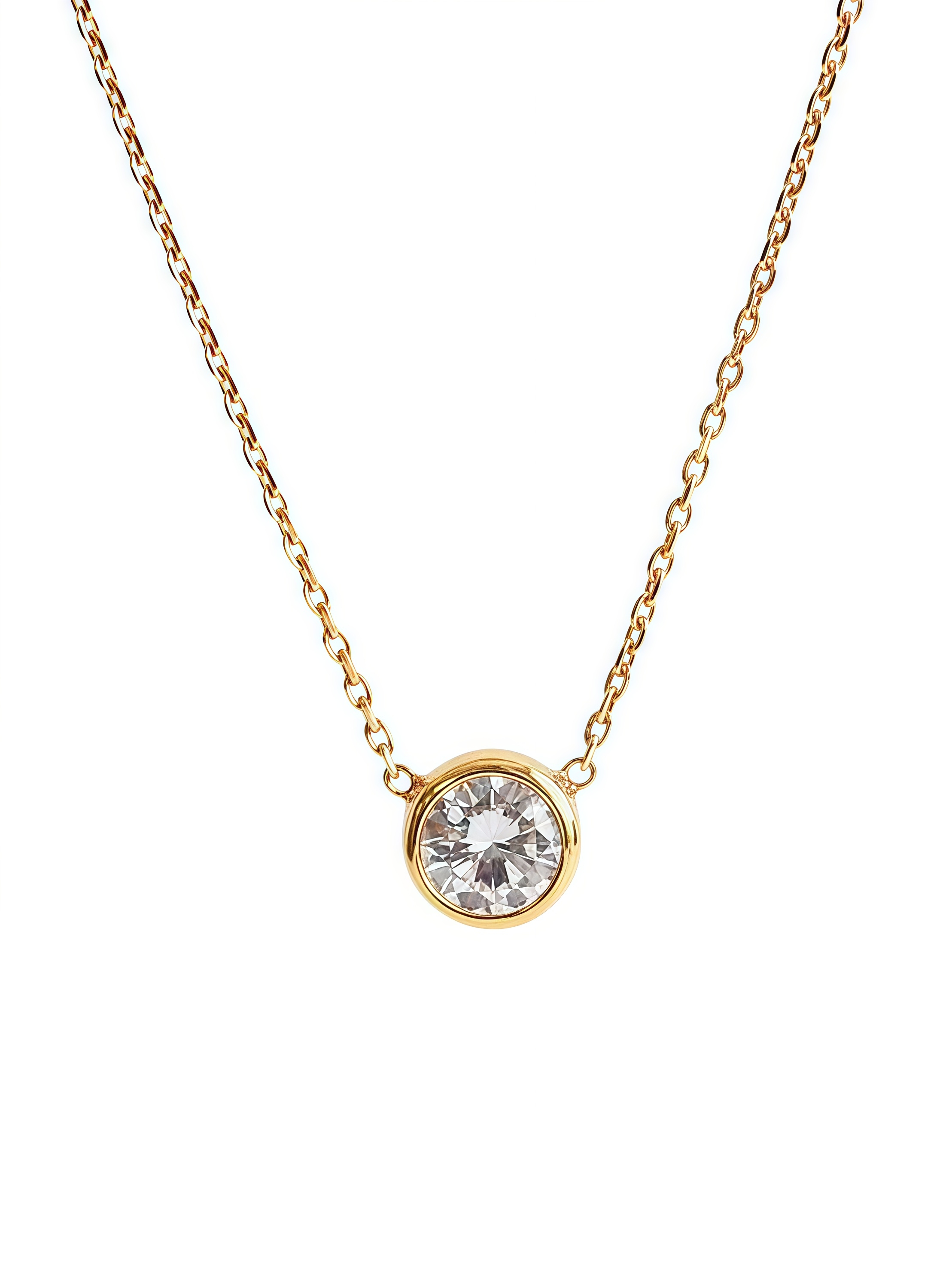 0.3CT Solitaire Lab Diamond Bridesmaid Necklace 18K Gold