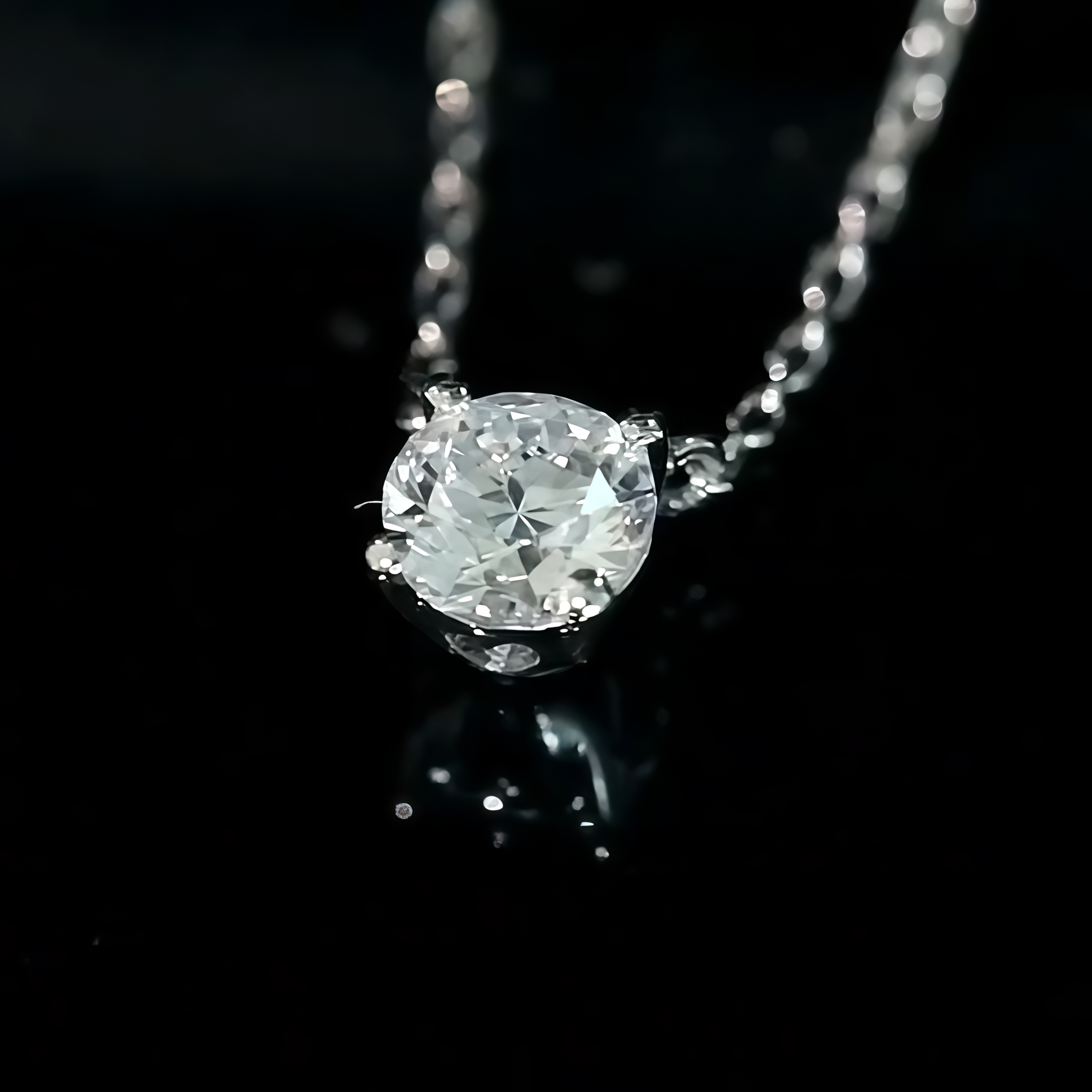 0.31 Carat Lab-Grown Diamond Solitaire Necklace Set In 4-Prong 18k White Gold