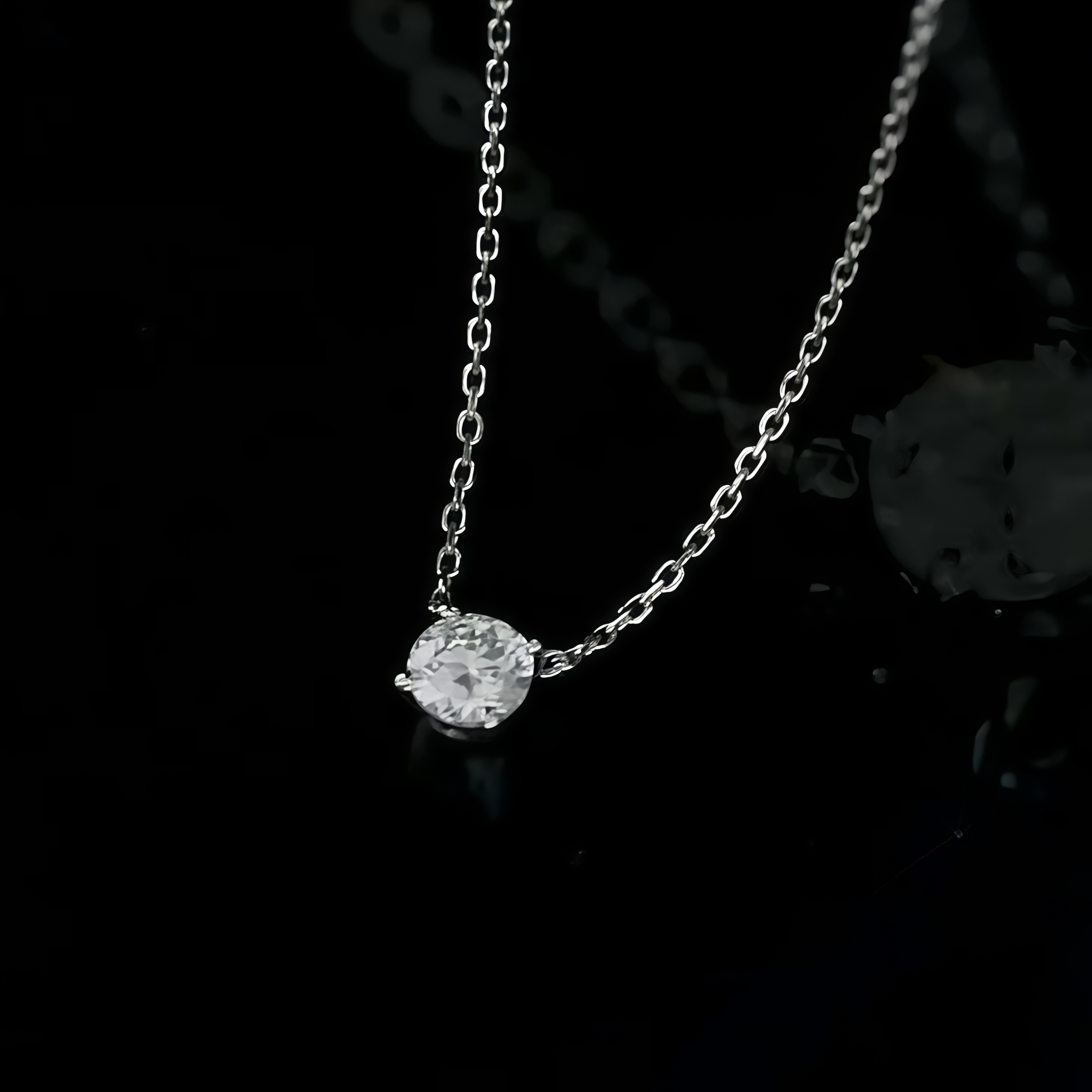 0.31 Carat Lab-Grown Diamond Solitaire Necklace Set In 4-Prong 18k White Gold