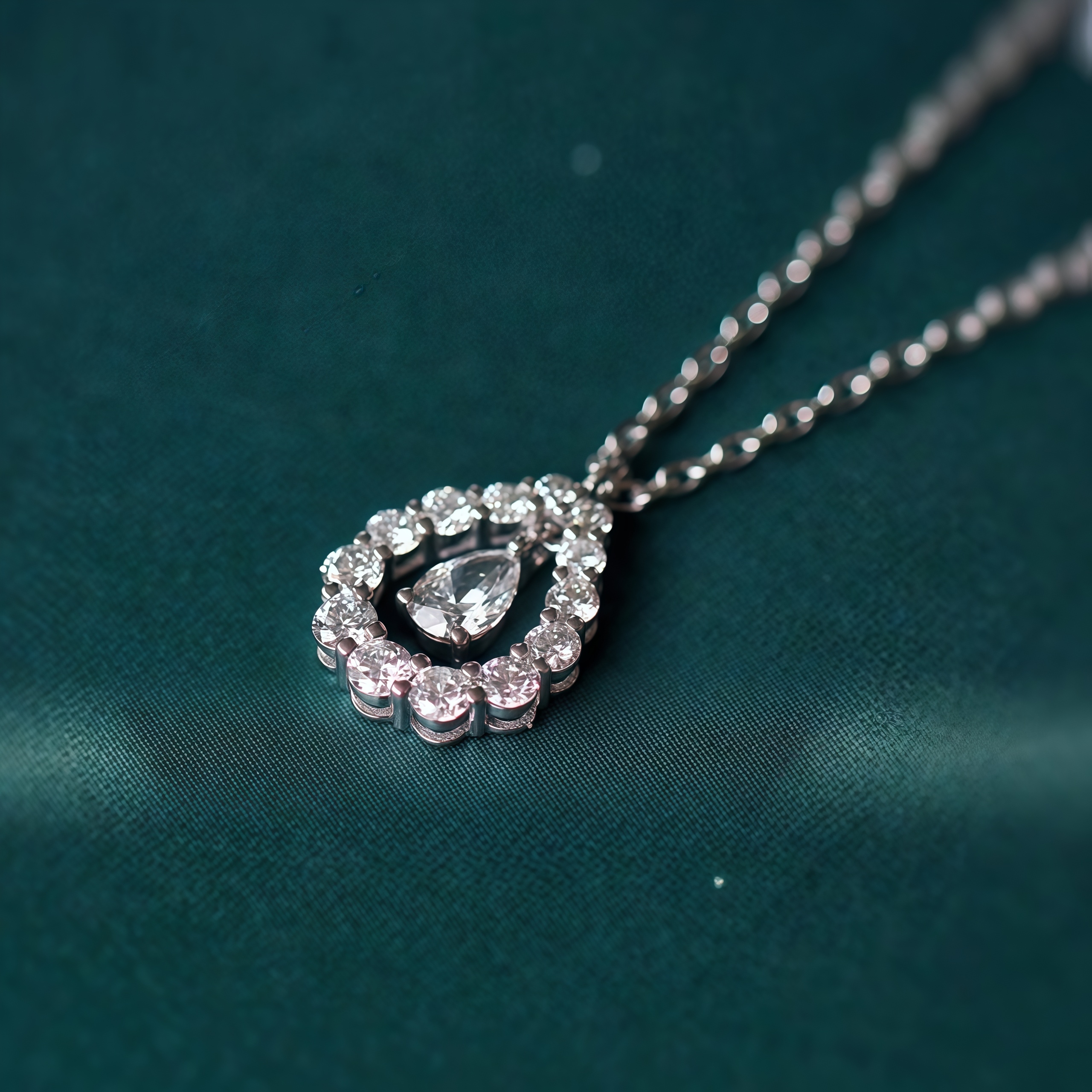 0.38ct Pear Lab-Grown Diamond Teardrop Necklace 18K gold