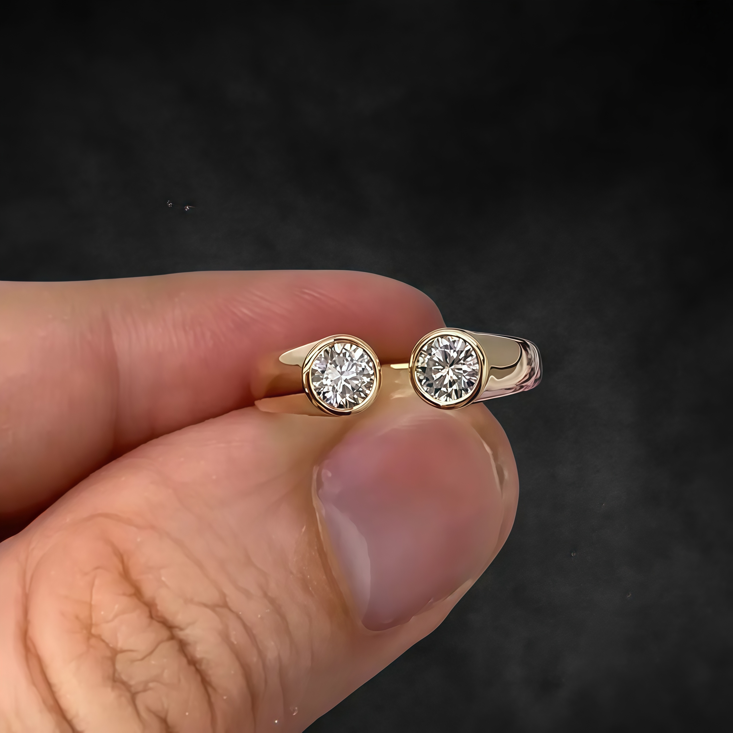 0.5 CTW Ladies Brilliant Round Cut Lab Diamond Anniversary Ring in 18K Yellow Gold