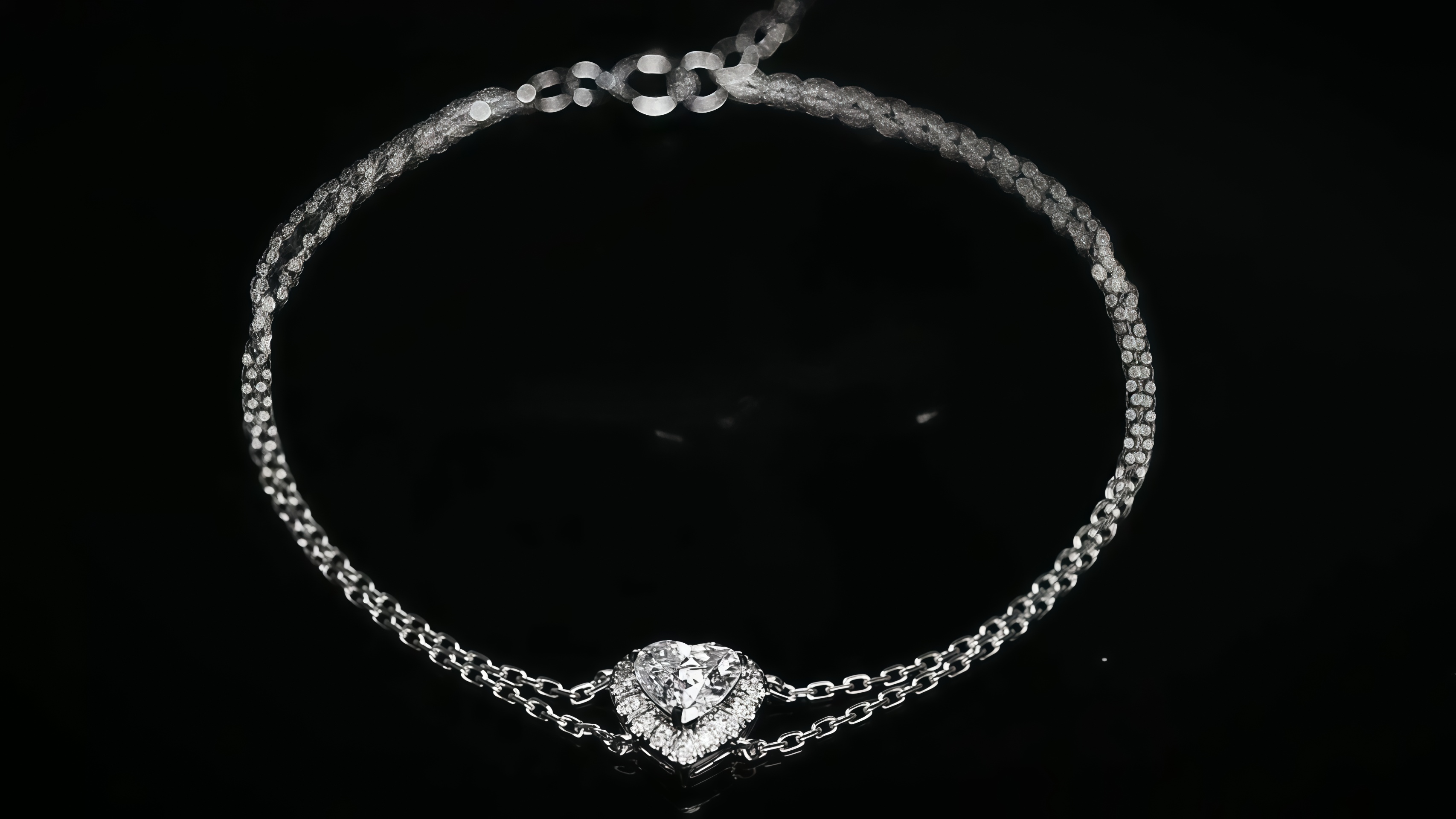 0.5 Carat Heart-Shaped Lab-Grown Diamond Double-Chain Bracelet