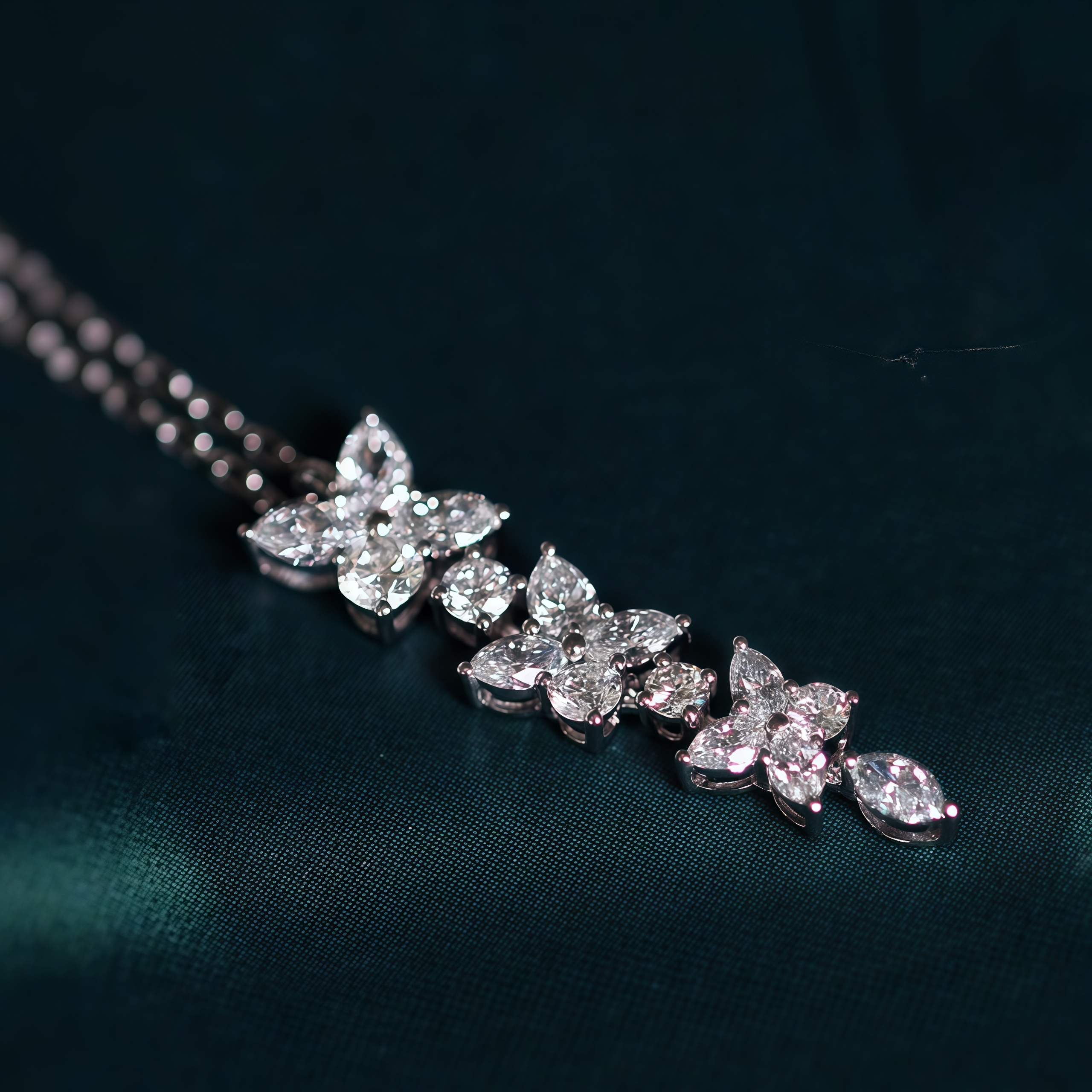 Marquise and Round and Pear Lab Grown Diamond Necklace