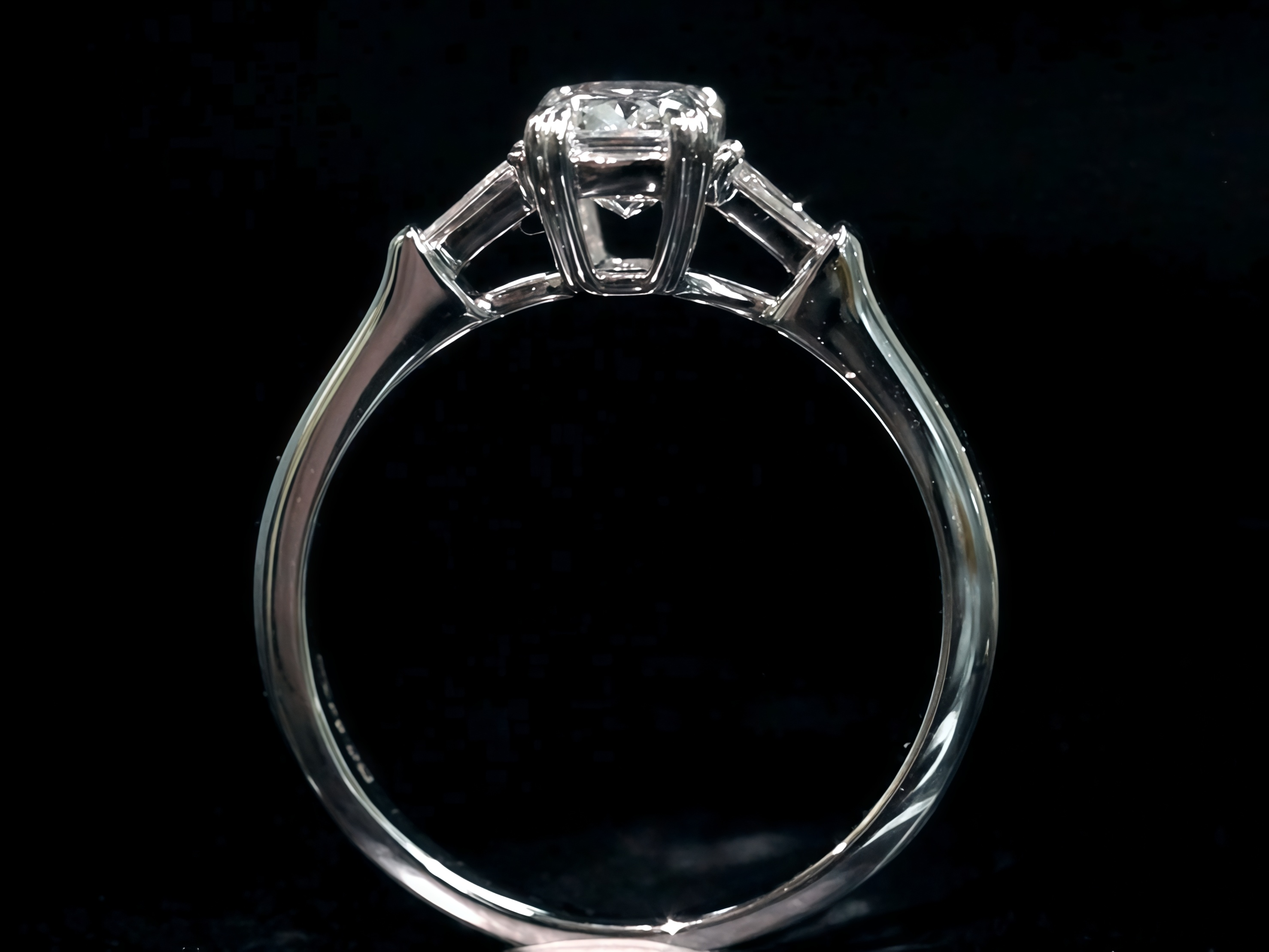 0.8 Carat Cushion Cut Lab Diamond Three Stones Ring 18K Gold