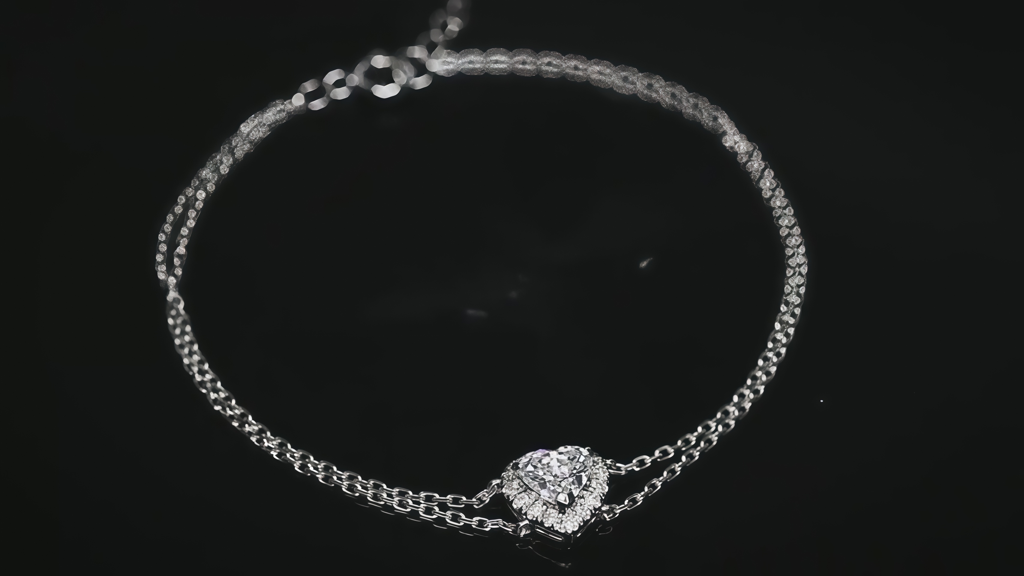 0.5 Carat Heart-Shaped Lab-Grown Diamond Double-Chain Bracelet