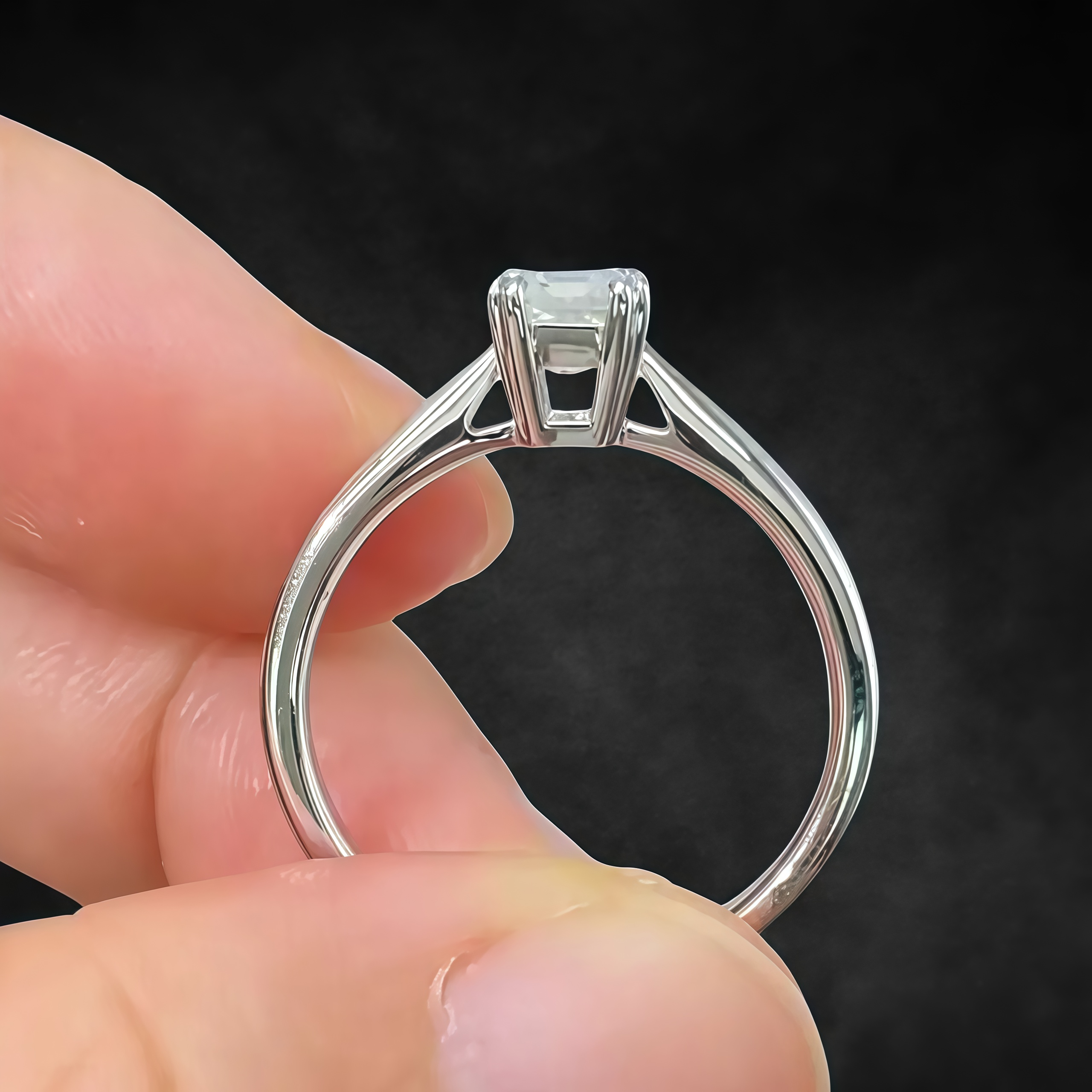 1.13 CT Emerald Cut Lab Diamond Solitaire Ring