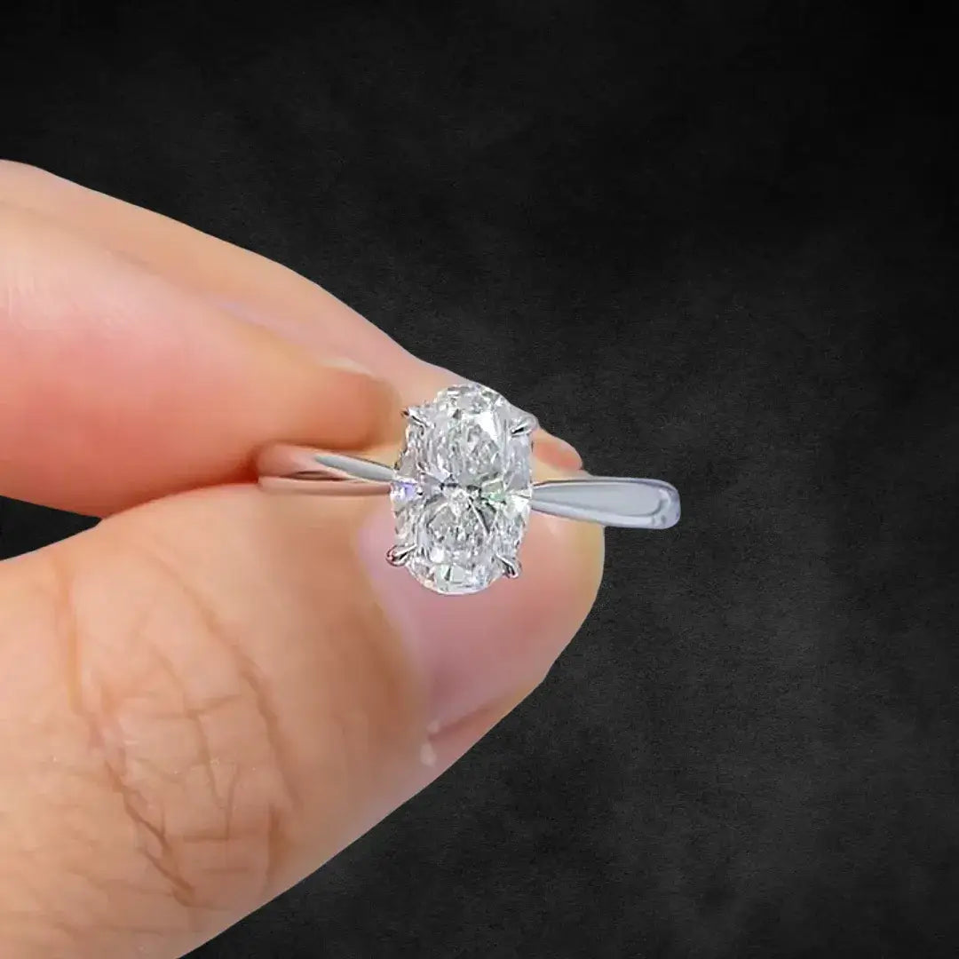 1.39 CT Oval Cut Lab Grown Diamond Solitaire Engagement Ring