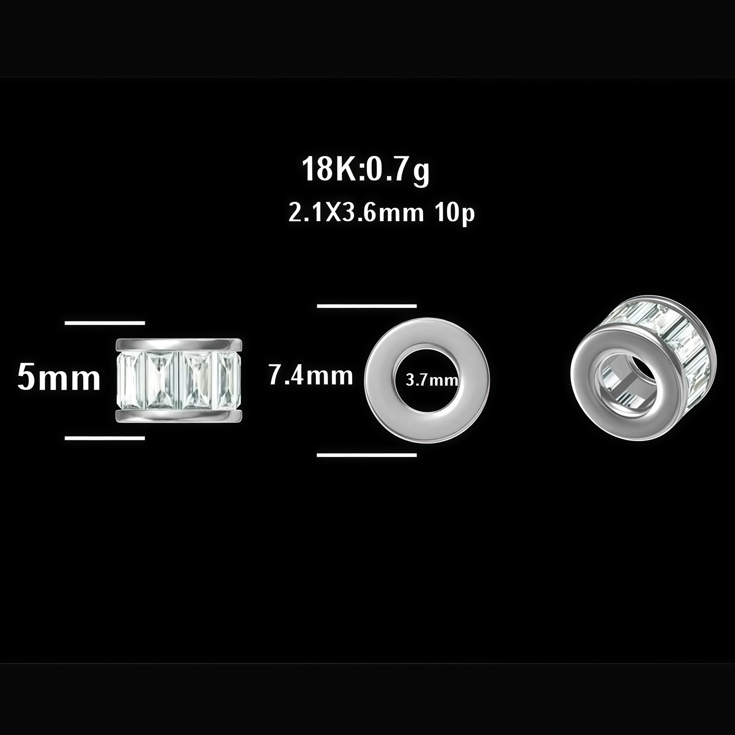 1 CT Lab Diamond Cylinder Tube Pendant Necklace 18K Gold