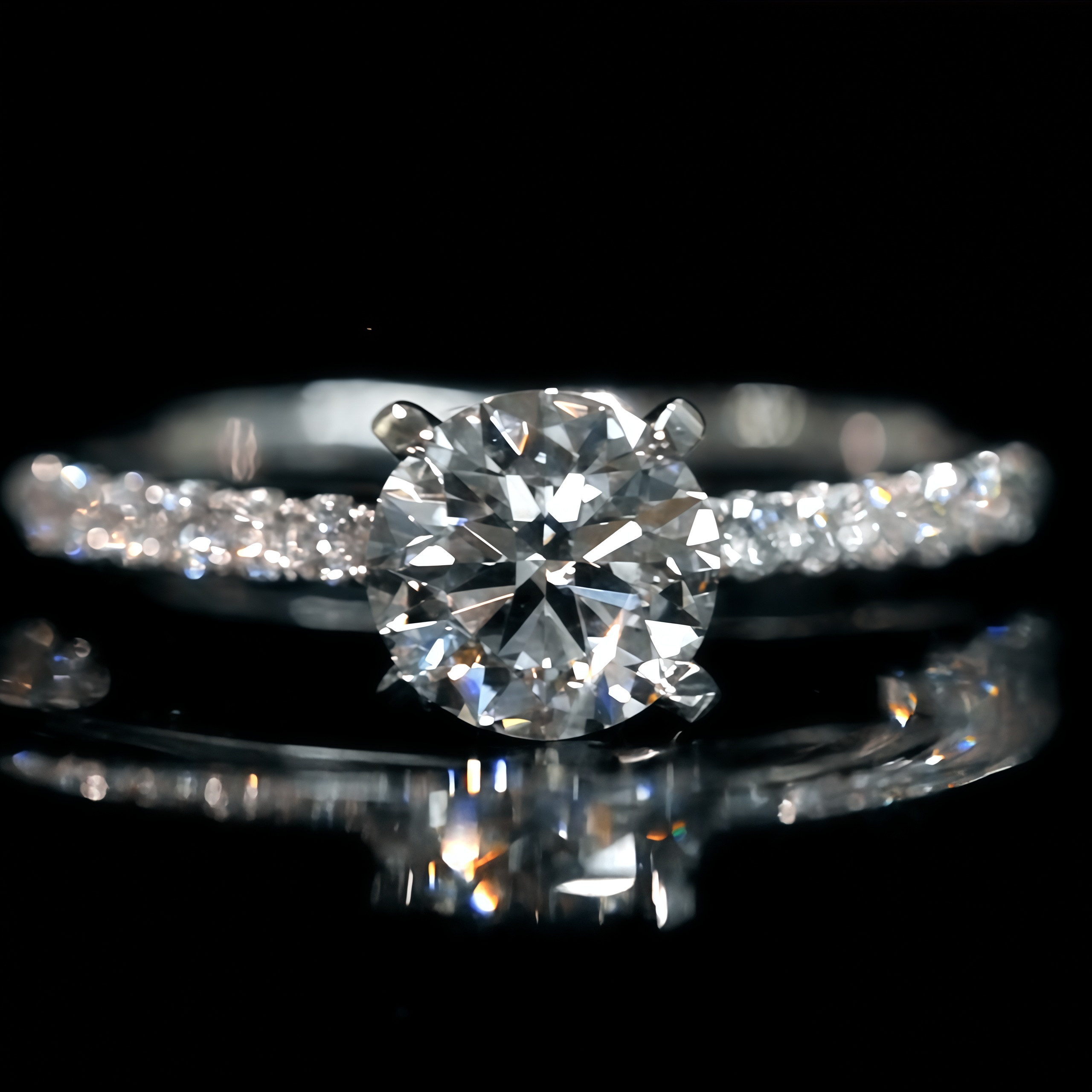 1 Carat Lab Grown Diamond Pave Engagement Ring