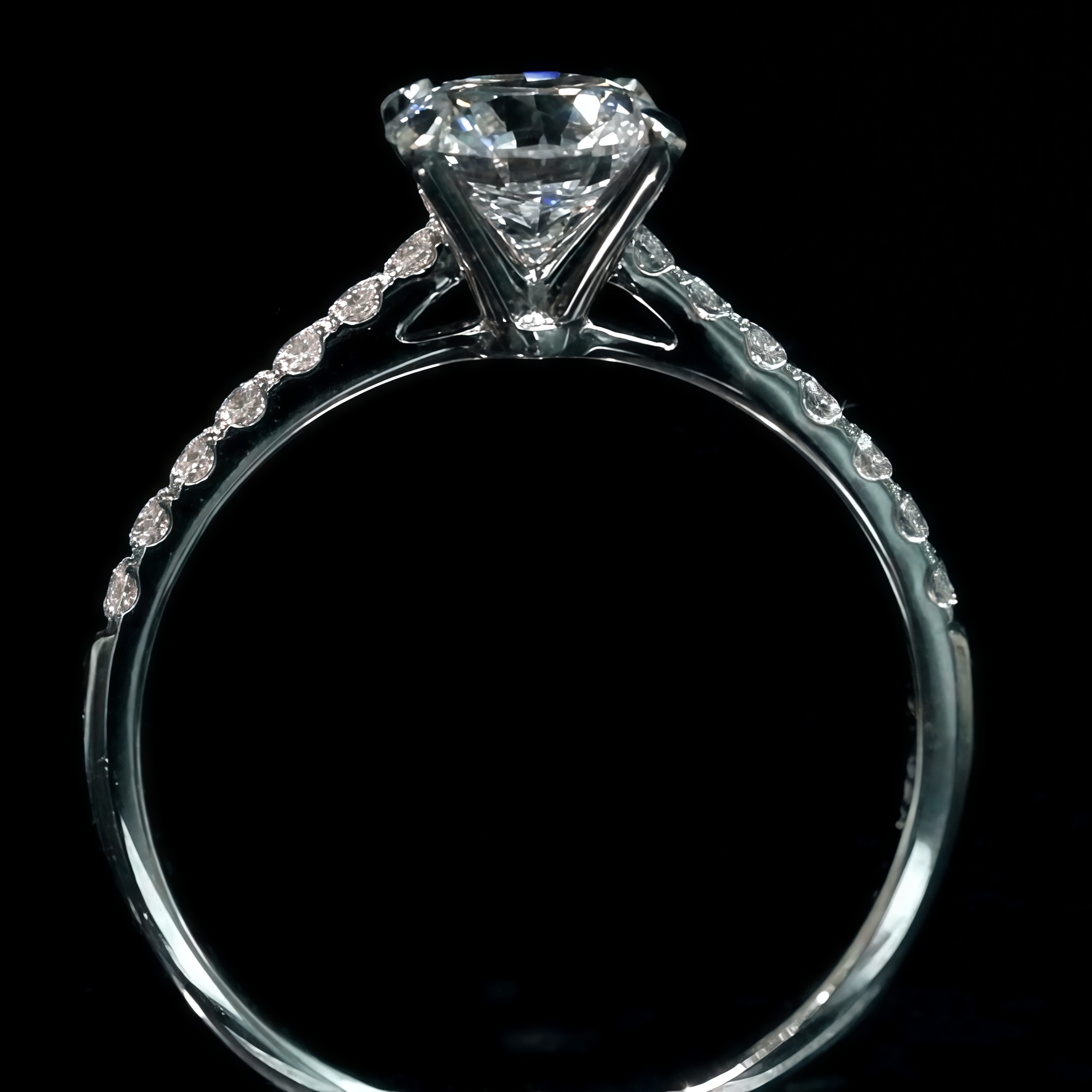1 Carat Lab Grown Diamond Pave Engagement Ring