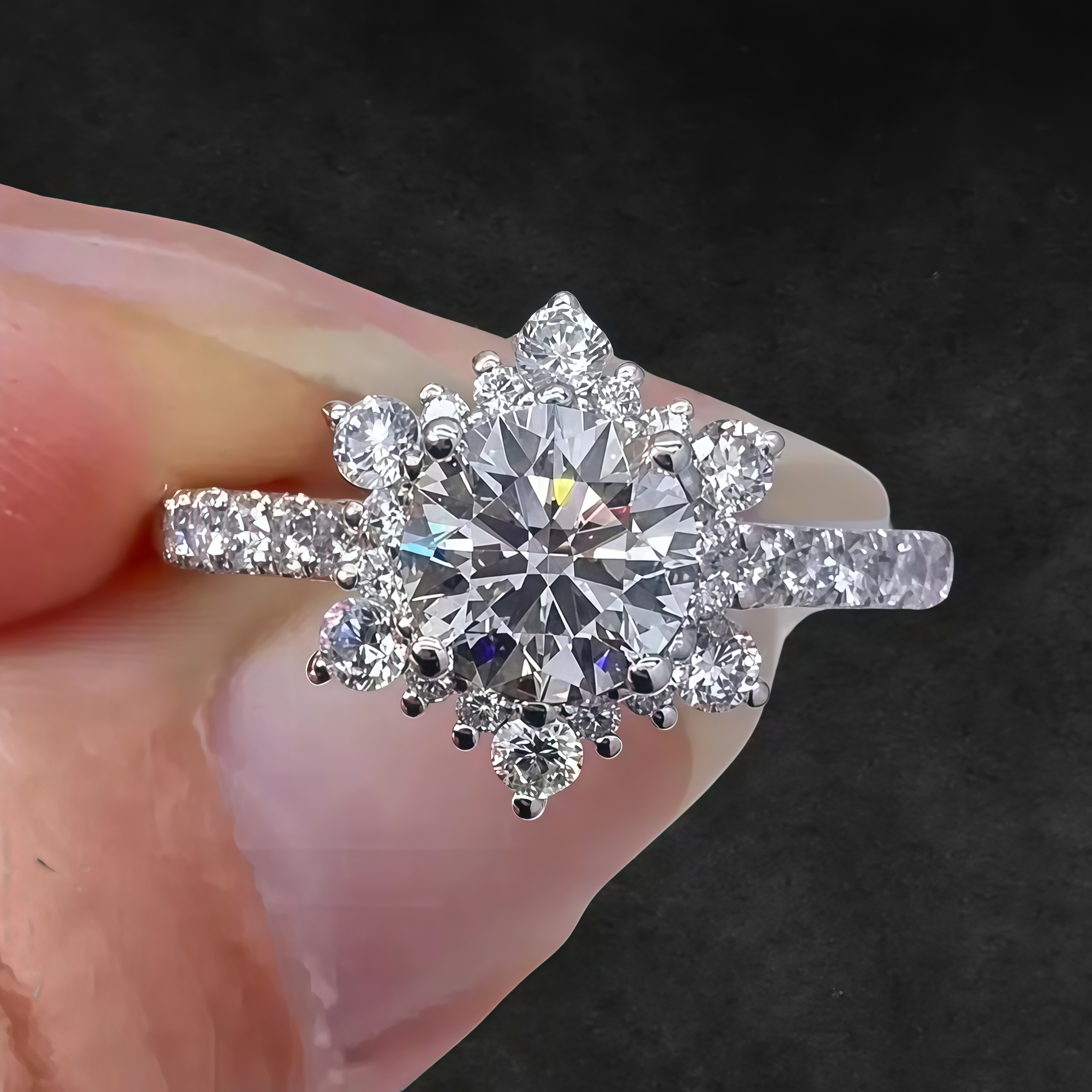 1 Carat Lab-Grown Diamond Snowflake Ring