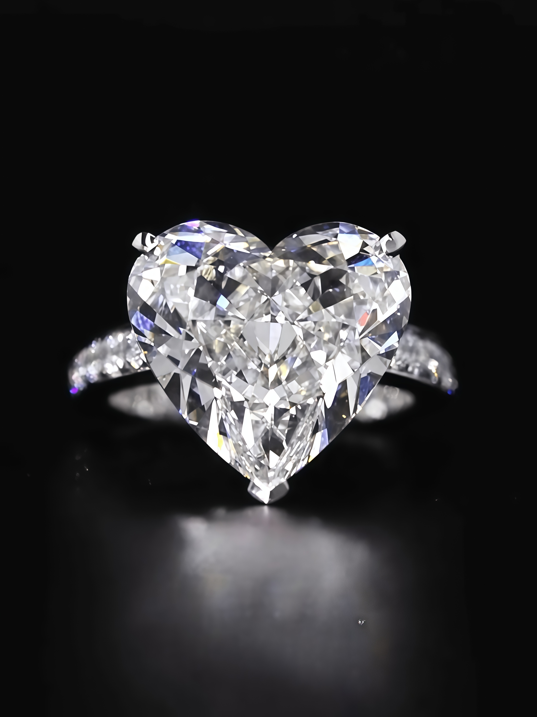 10 Carat Heart Shape Lab Grown Diamond Pave Engagement Ring