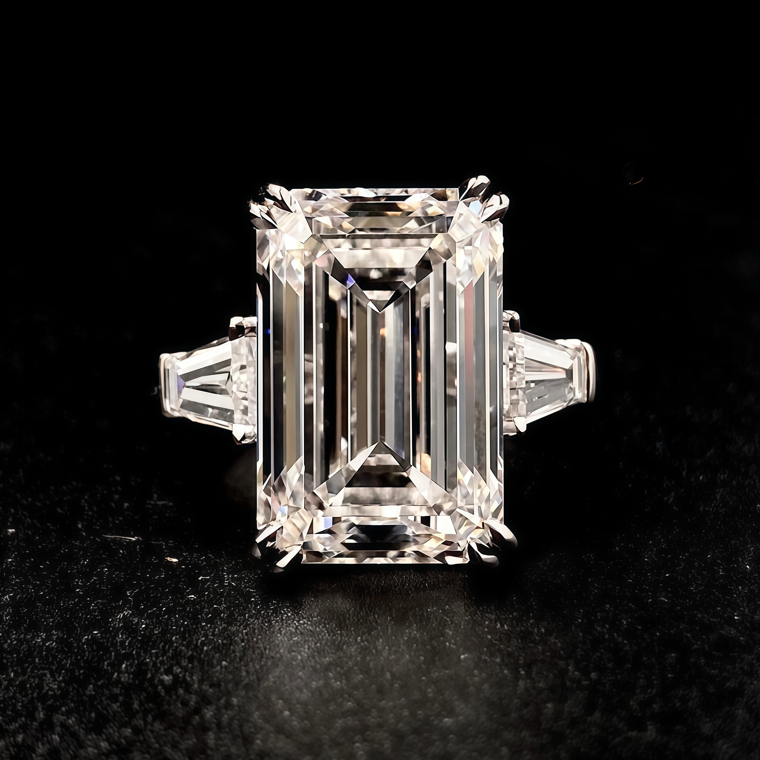 Emerald Cut Three Stone Lab-Grown Diamond Ring (11 CTW F/VS1)