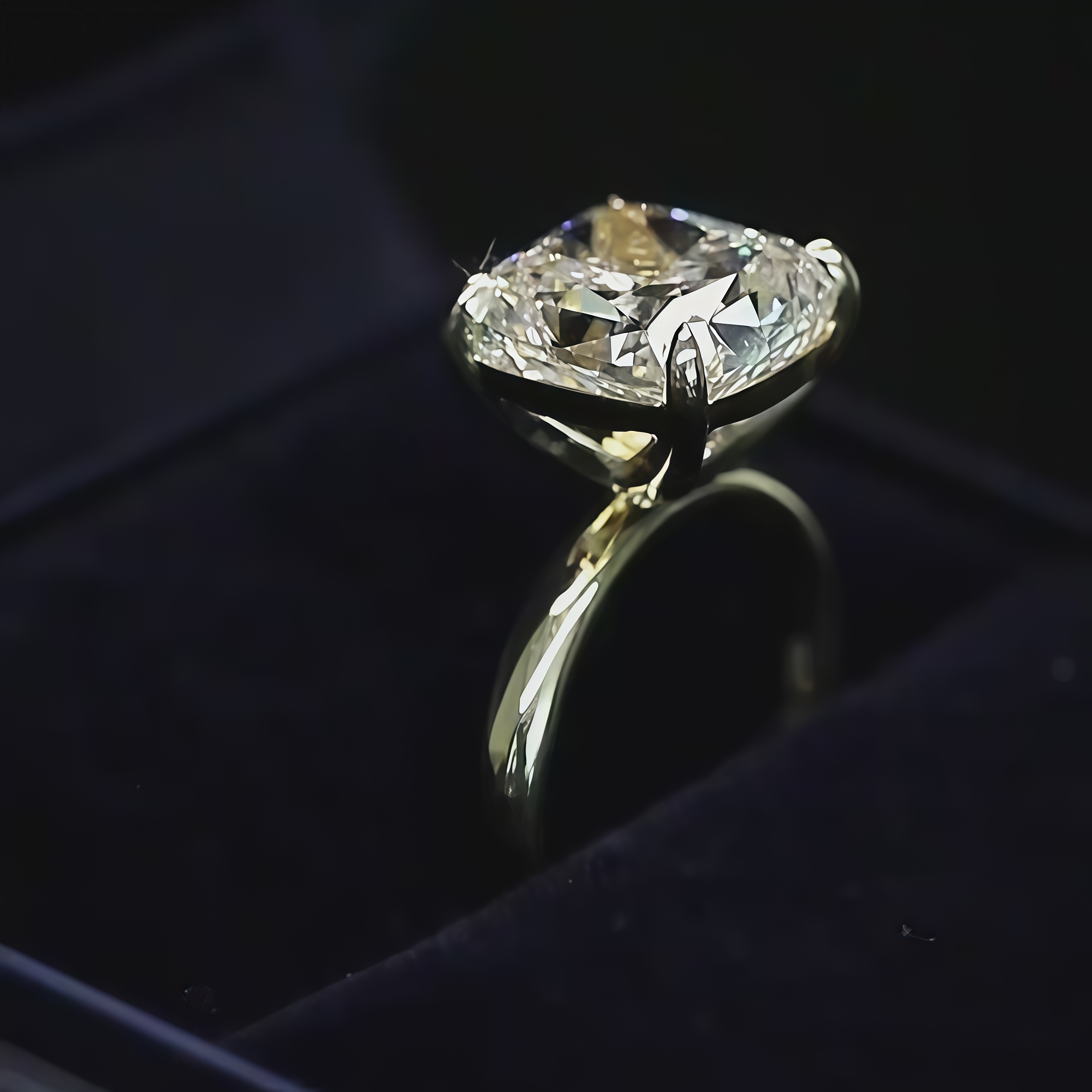 7 Carat Cushion Cut Lab Grown Diamond Solitaire Ring