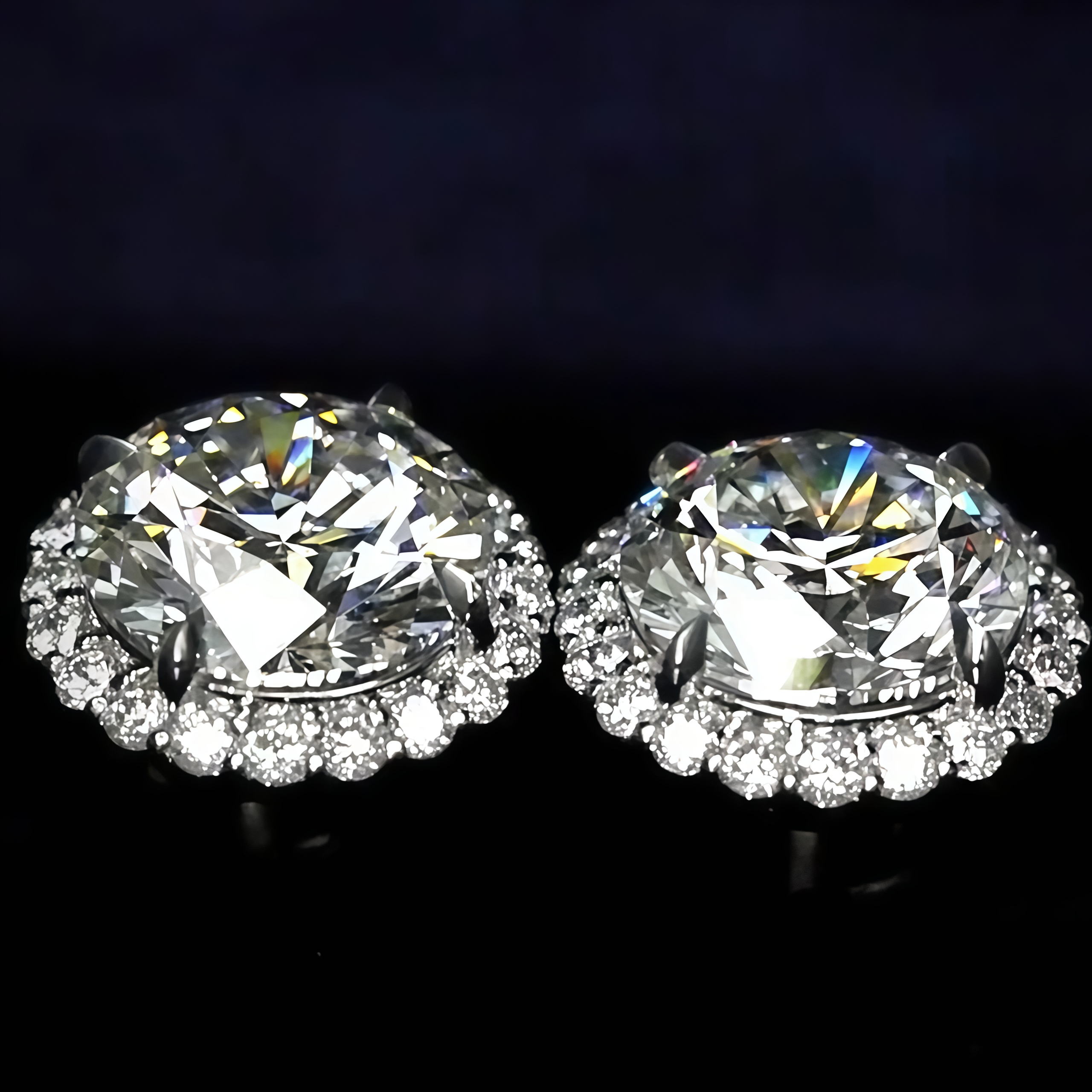 Brilliant Halo Round Lab Grown Diamond Studs Earrings (10.00 Ct. Tw.)